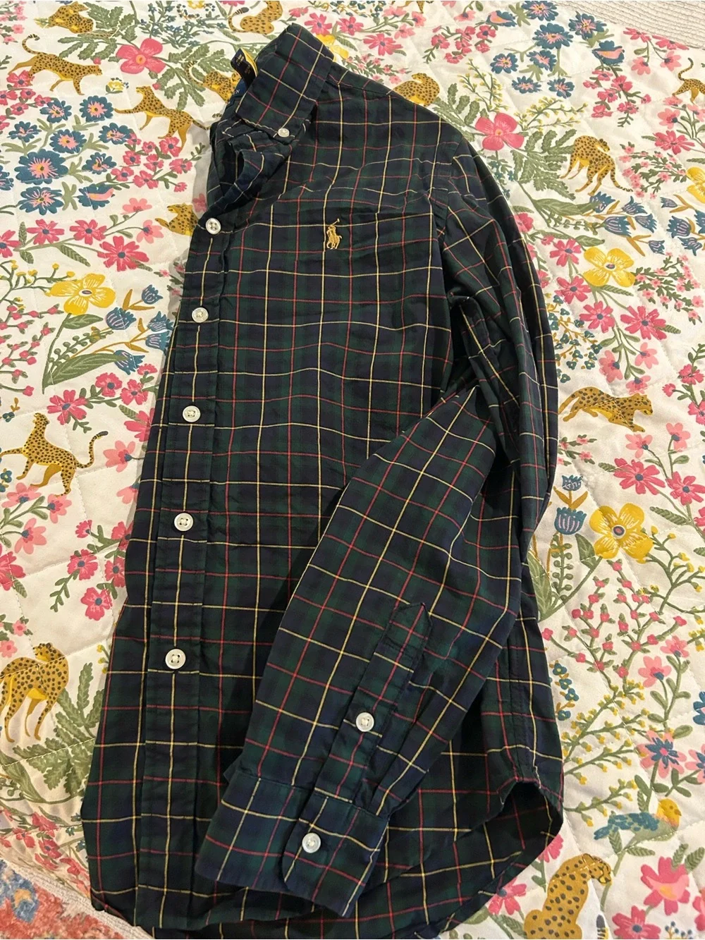 Boys Polo by Ralph Lauren Navy Plaid Button-Down Shirt